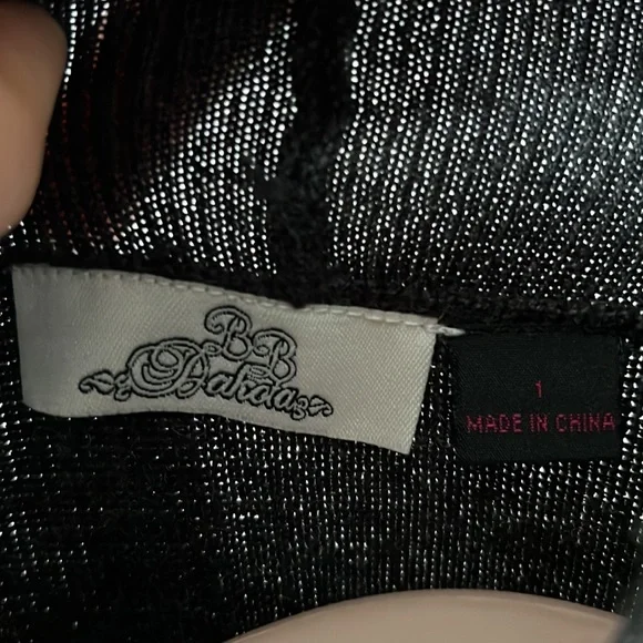 3/$20 Vintage BB Dakota Dark Gray Fit & Flare Mock Turtleneck Sweater Size 1/S - Picture 4 of 5